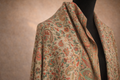 Authentic Toosh Khadi Shawl - Warm Beige with Traditional Crimson and Olive Weave