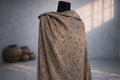 Authentic Toosh Khadi Shawl - Beige Base with Rich Multicolored Floral Tapestry