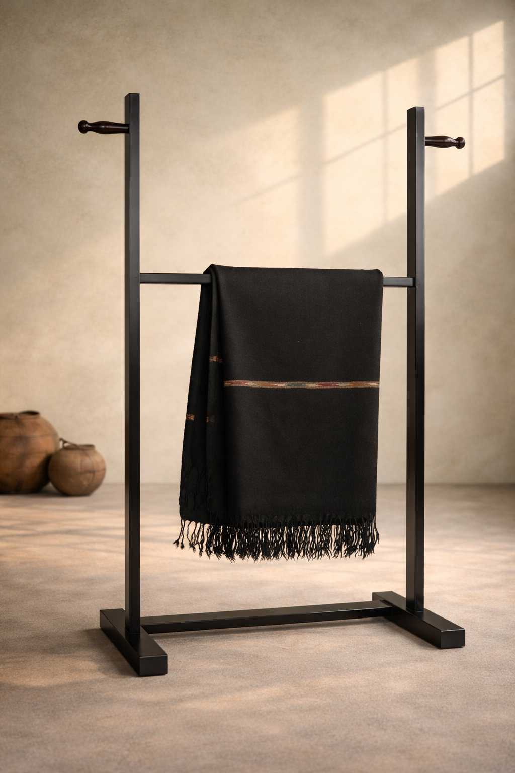 Authentic Men's Wool No. 72 - Black Wool with Traditional Border